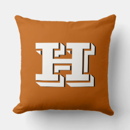 Almofada Burnt Orange School Pride Color Style Monogram
