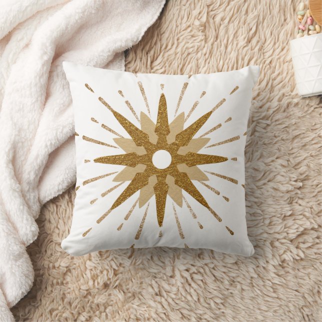 Almofada Burst Estrela Ousado Dourado (Cobertor)
