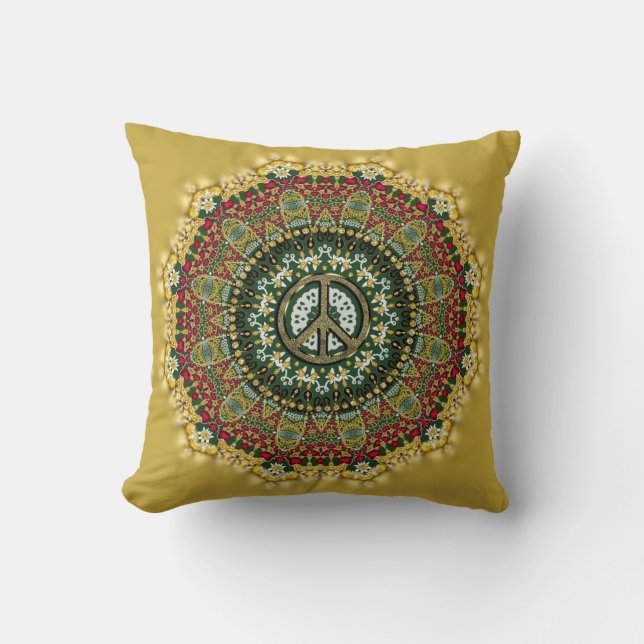 Almofada Buttercamp Boho Mandala Sinal de Paz Cushion (Frente)