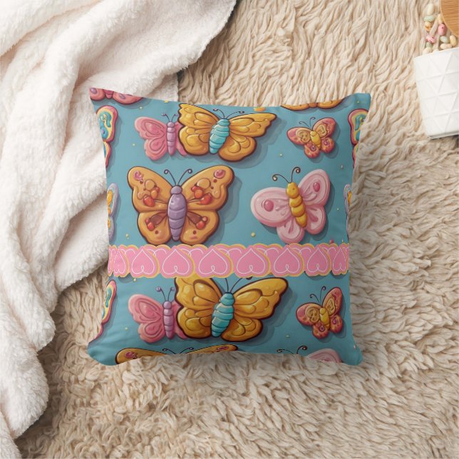 Almofada Butterflies Cookie Impressão (Cobertor)
