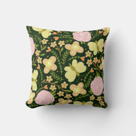 Almofada BUTTERFLIES n FLOWERS THROW PILLOW