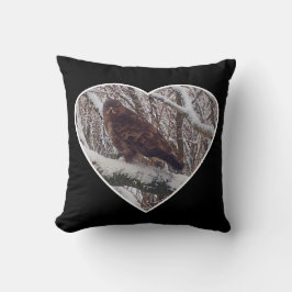 Almofada Buzzard Reversível no Ramal de Snowy no Coração