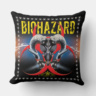 ALMOFADA BW! ADVERTÊNCIA BIOHAZARD! CAVEIRA