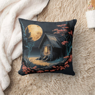 Almofada Cabana ao Luar Floresta Japonesa Arte (6)