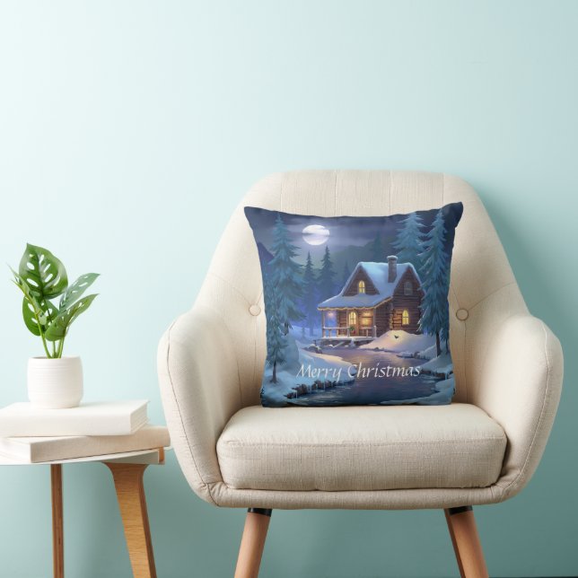 Almofada Cabana Pacífica na Floresta de Inverno (Cadeira)