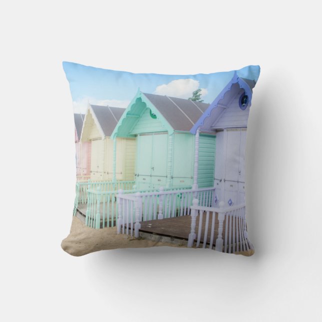 Almofada Cabanas da praia da ilha de Mersea (Frente)