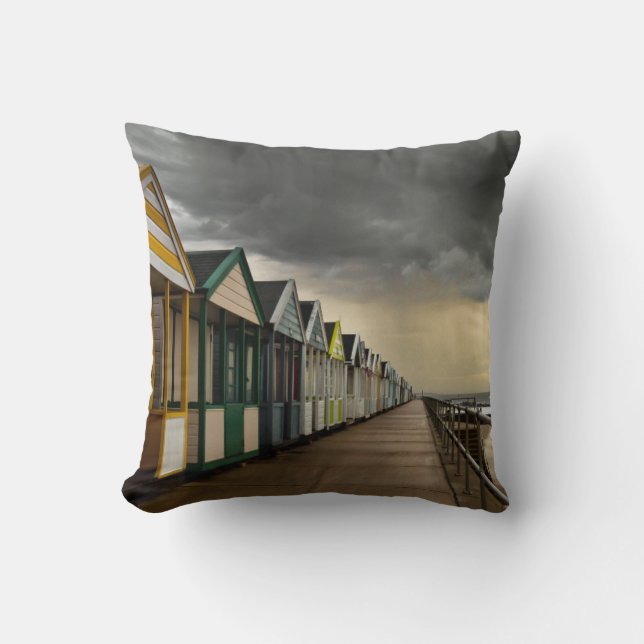 Almofada Cabanas da praia em uma tempestade | Southwold do (Frente)