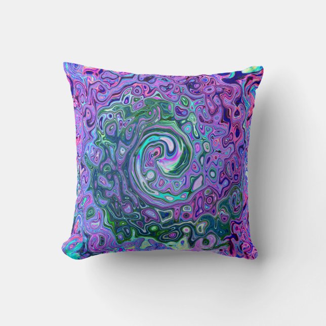 Almofada Cabeça de Abstrato retrógrada verde e roxa (Frente)