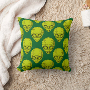Almofada Cabeça de Alienígena Verde