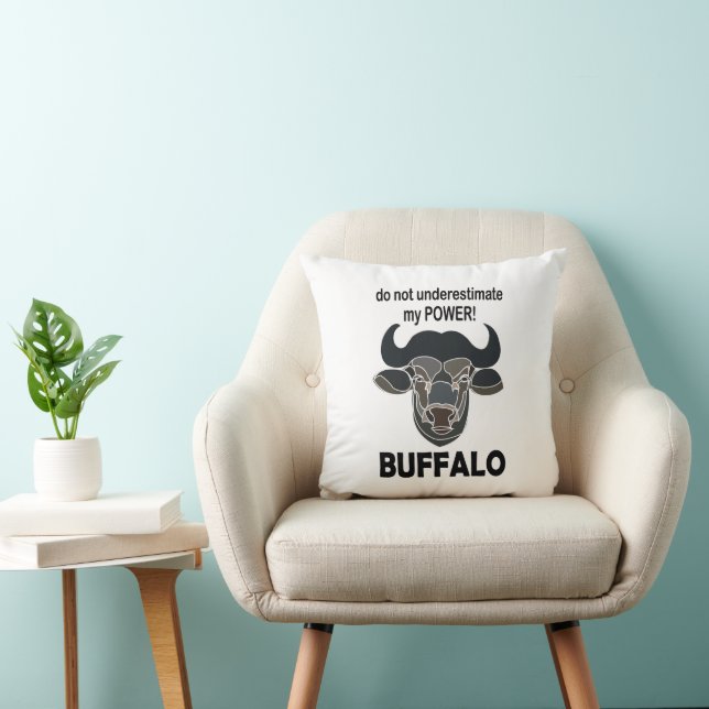 Almofada Cabeça de Búfalo Bisão Animal Búfalo (Cadeira)