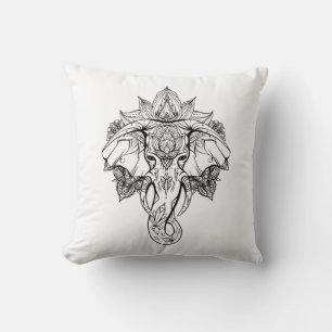 Almofada Cabeça de elefante com ornamentos de boho