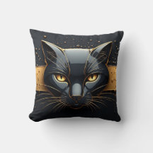 Cabeça de Gato Preto com Design de Gotejamento Dou