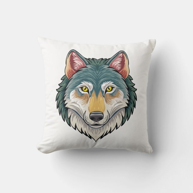 Almofada Cabeça de lobo de frente (Frente)