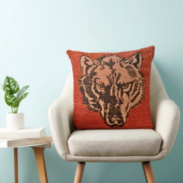Almofada Cabeça de Lobo em Vermelho