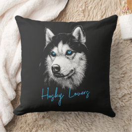 Almofada Cabeça De Retrato Irmão Husky Com Olhos Azuis