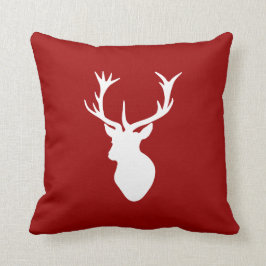 Almofada Cabeça do veado dos cervos do vermelho e do White
