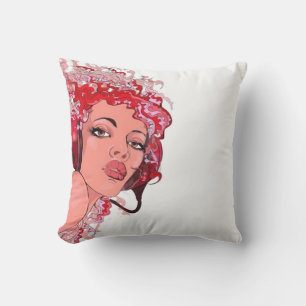 Almofada Cabeça vermelha no Travesseiro dos Fones de ouvido