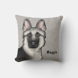 Almofada Cabeçalho E Nome Personalizado Do German shepherd 
