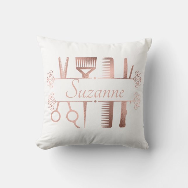 Almofada Cabelo Dourado de Rosa personalizado (Frente)