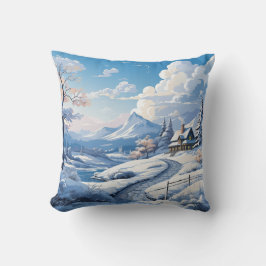 Almofada Cabina de Montanha Snowy de inverno 2 Imagens Dife