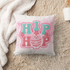 Almofada Caça ao Ovo de Coelho Hip Hop Feliz Páscoa Aquarel