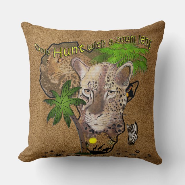 Almofada Caça apenas com uma lente de zoom (Frente)