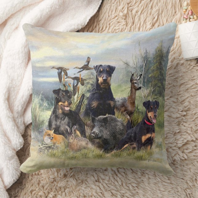 Almofada Caça com Jagdterriers, Arte (Cobertor)