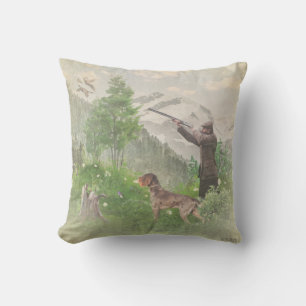 Almofada Caça com Ponteiro Alemão Cabeludo Tapeçaria P