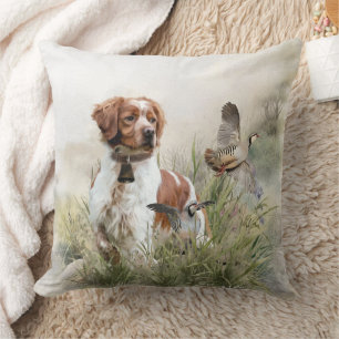 Almofada Caça com um cão Brittany, Art