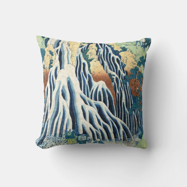 Almofada cachoeira de kirifuri no Monte Kurokami Hokusai uk (Frente)