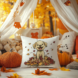 Almofada Cachorrinho Adorável de Outono Brincando