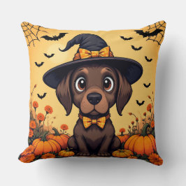 Almofada 🧙♀️🐾 Cachorrinho de Bruxa Fofa Halloween Assust