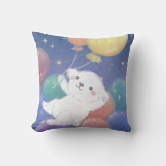 Almofada Cachorrinho Fofo com Balões & Estrelas