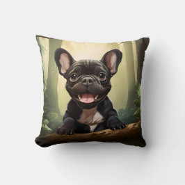 Almofada 😍Cachorrinho Frenchie doce em uma floresta