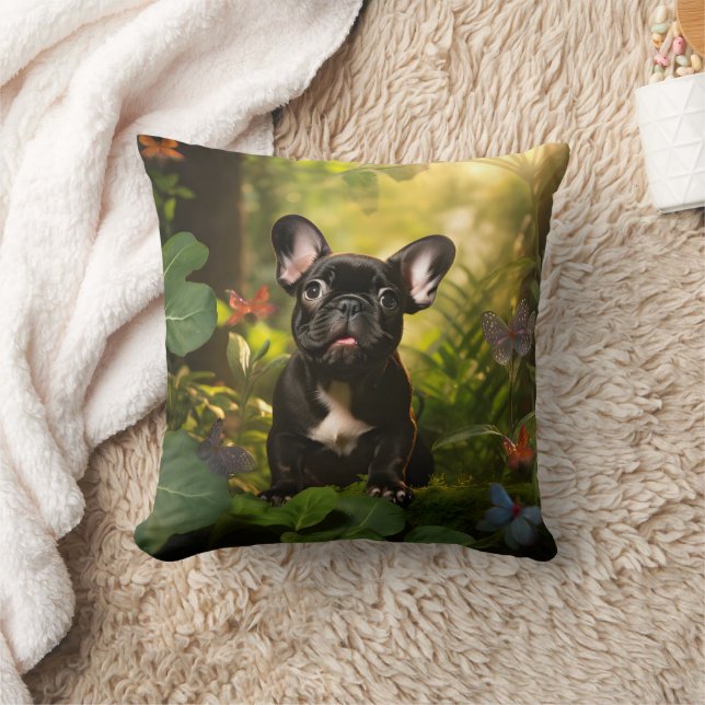 Almofada 🐶💗Cachorrinho Frenchie doce na selva (Cobertor)