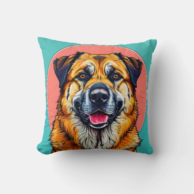 Almofada 🐾 Cachorro Alegre Arte Pop Decorativa 🐾 (Frente)