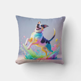 Almofada Cachorro alegre e alegre e divertido, salgado