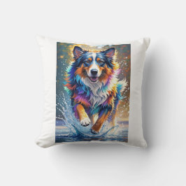 Almofada Cachorro alegre e alegre e divertido, salgado