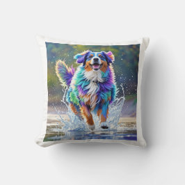 Almofada Cachorro alegre e alegre e divertido, salgado