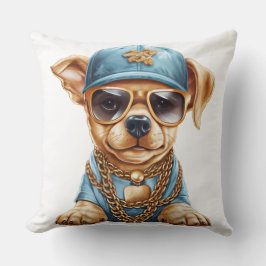 Almofada CACHORRO BONITO DE GANGSTER EM ROUPAS E chapéus