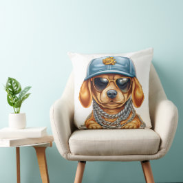 Almofada CACHORRO BONITO DE GANGSTER EM ROUPAS E chapéus