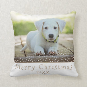 Almofada Cachorro Bonito Stars Feliz Foto De Natal