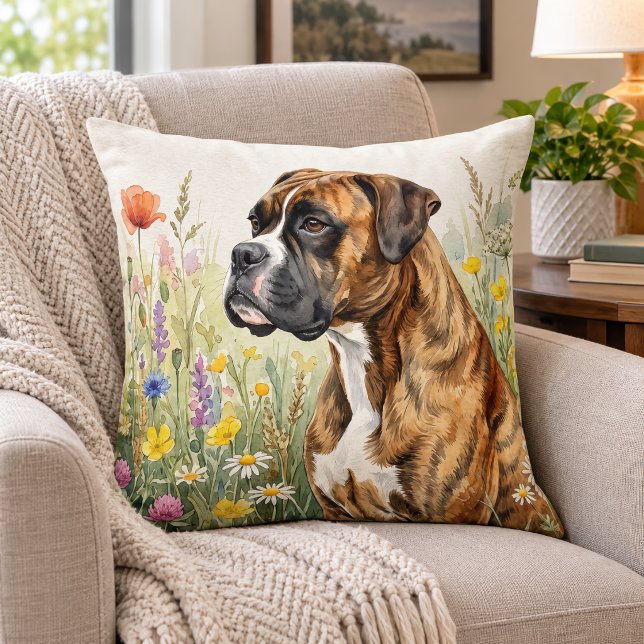 Almofada Cachorro Boxer Botânico (Criador carregado)