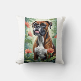 Almofada Cachorro-Boxer com Travesseiro Decorativo das Flor