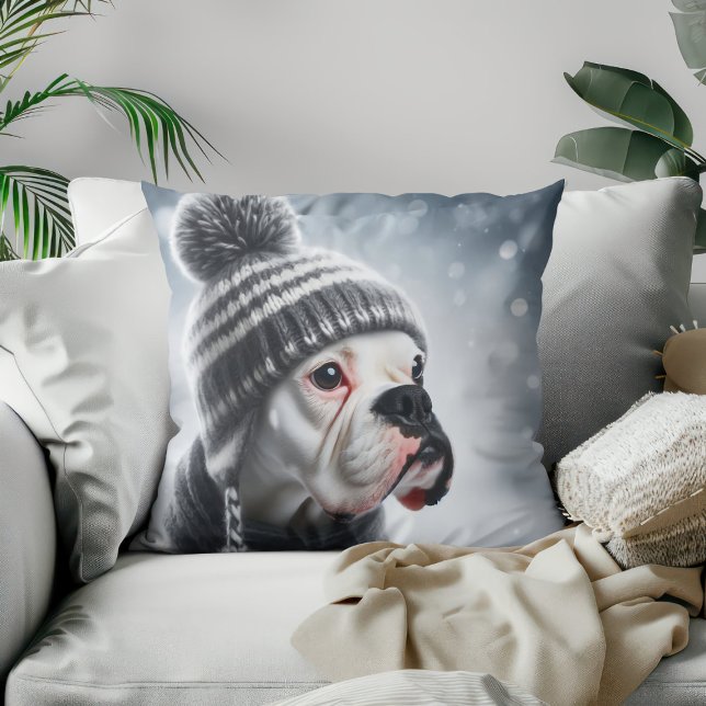 Almofada Cachorro Boxer no Inverno (Criador carregado)