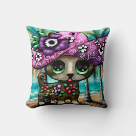 Almofada Cachorro chihuahua de férias em palmeiras