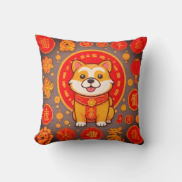 Almofada Cachorro chinês bonito no ano novo travesseiroTrav