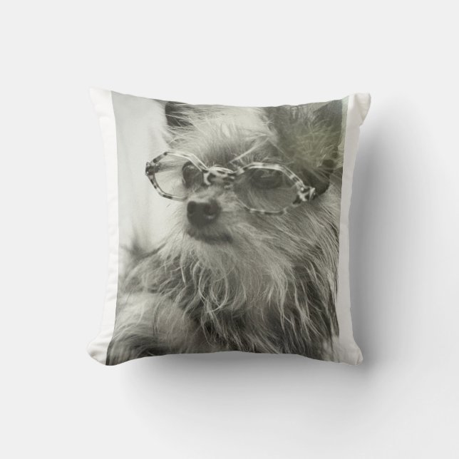 Almofada Cachorro da Moda de NYC. Travesseiro de Lançamento (Frente)