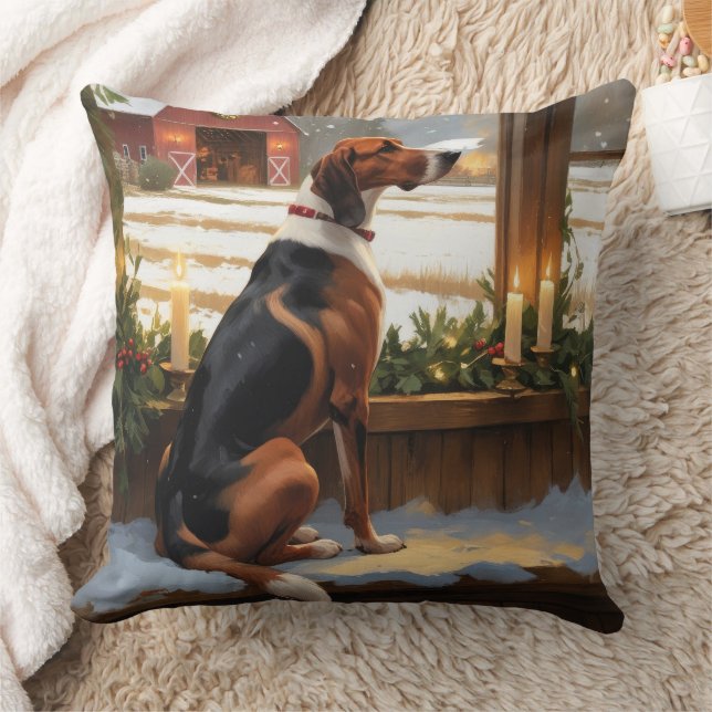 Almofada Cachorro da Raça English Foxhound Luzes de Natal F (Cobertor)
