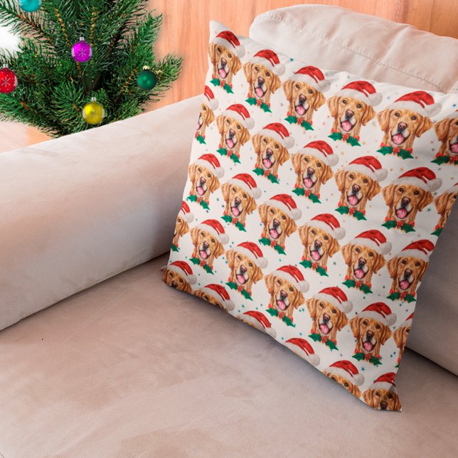 Almofada Cachorro da Raça Retriever Dourado Natal (Criador carregado)